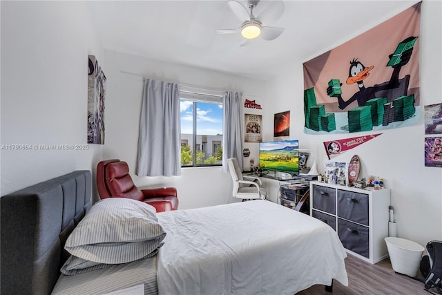 21364 NE 2nd Ct, Miami, FL 33179 - bedroom featuring wood finished floors and a ceiling fan