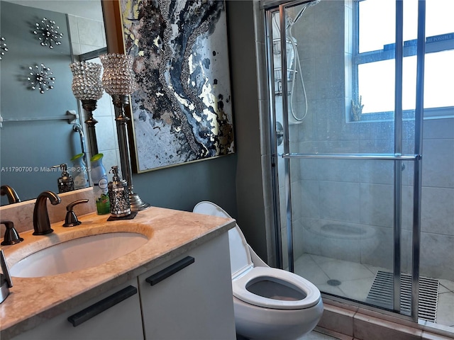 15051 Royal Oaks Ln Unit 2301, North Miami, FL 33181 - bathroom with toilet, a stall shower, and vanity