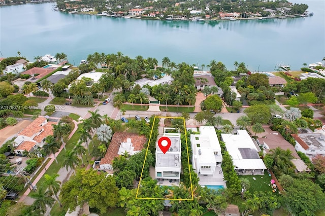 1311 Bay Dr, Miami Beach, FL 33141 - drone / aerial view with a residential view and a water view