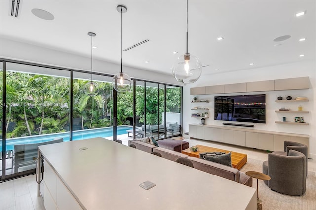 1311 Bay Dr, Miami Beach, FL 33141 - living room with visible vents and recessed lighting