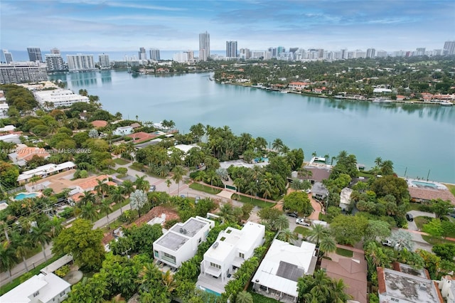1311 Bay Dr, Miami Beach, FL 33141 - bird's eye view with a water view and a city view