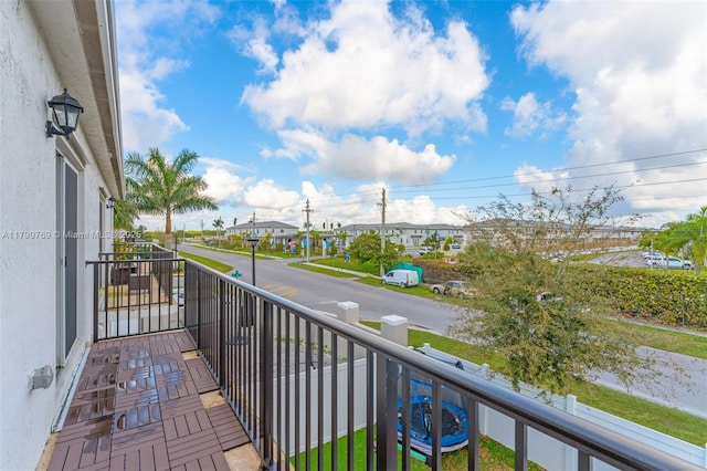 balcony with a residential view