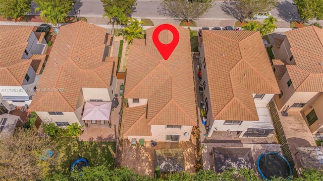 aerial view featuring a residential view