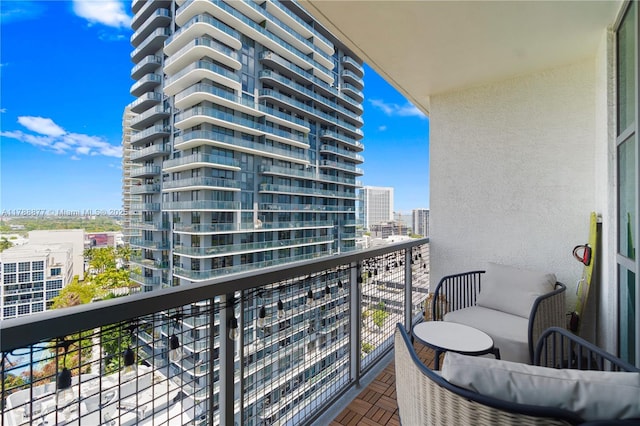 balcony with a city view