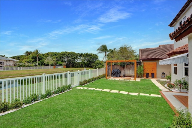 view of yard featuring a fenced backyard