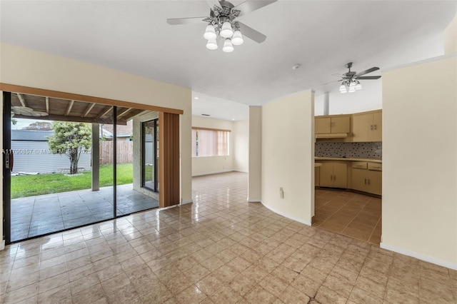 9130 SW 101st Ave, Miami, FL 33176 - unfurnished living room featuring baseboards and ceiling fan