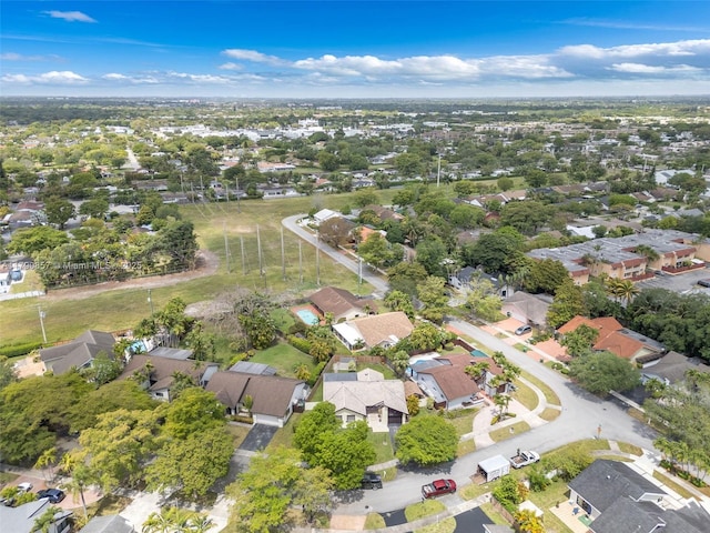 aerial view with a residential view