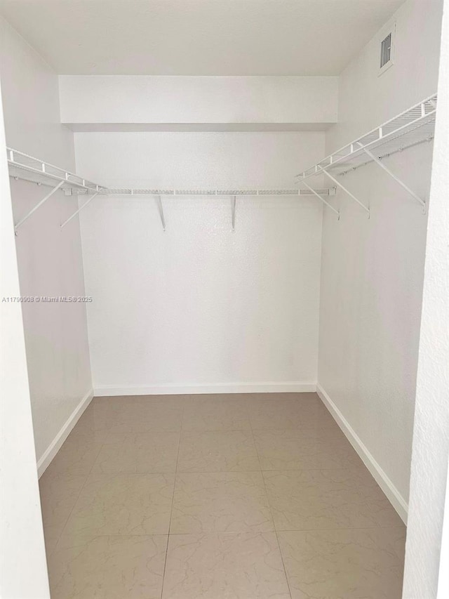 spacious closet with visible vents