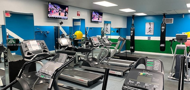 3100 NW 42nd Ave Unit D202, Coconut Creek, FL 33066 - gym featuring a drop ceiling