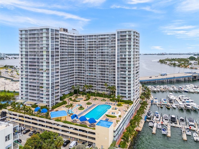 view of property with a water view