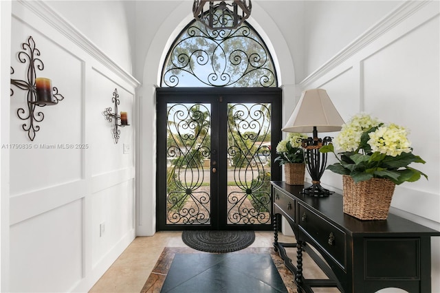 foyer with french doors