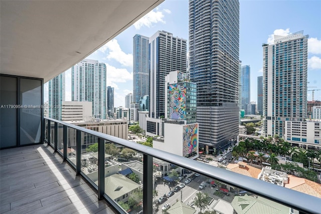 balcony with a view of city