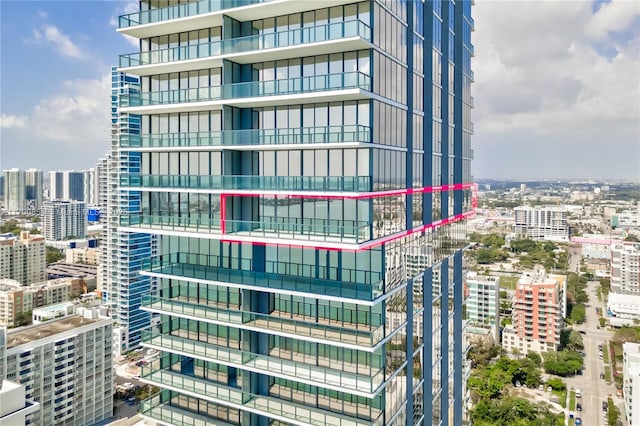 view of building exterior with a view of city