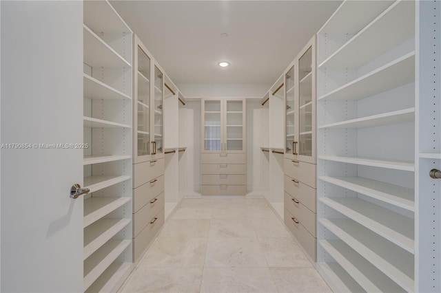 view of walk in closet