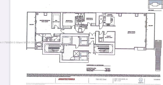 788 NE 23rd St Unit 3102, Miami, FL 33137 - home floor plan