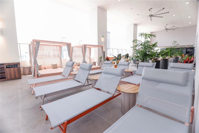 view of patio / terrace featuring an outdoor hangout area and ceiling fan