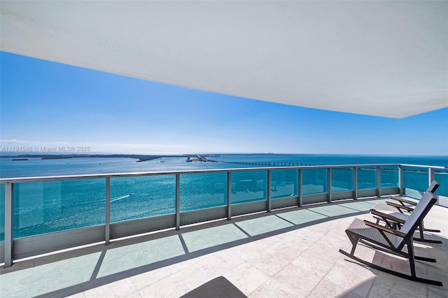 balcony with a water view