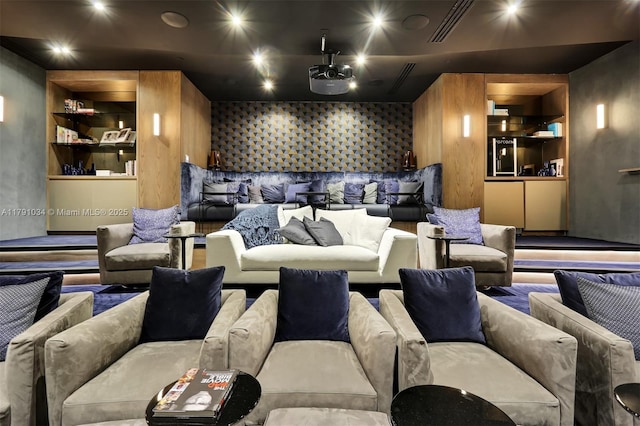 cinema room with built in features