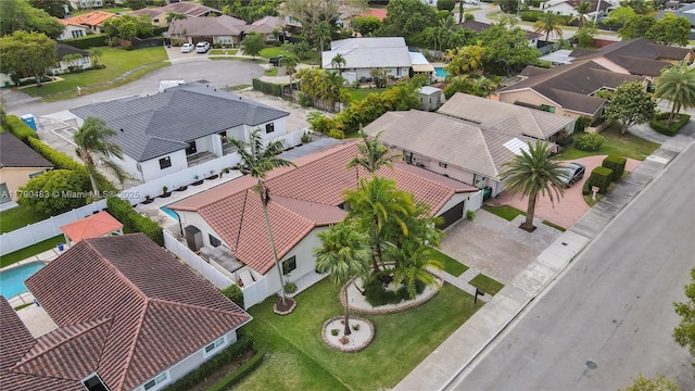 aerial view with a residential view