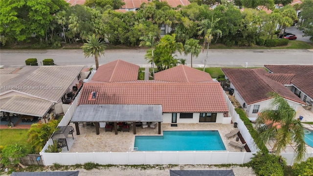 aerial view featuring a residential view