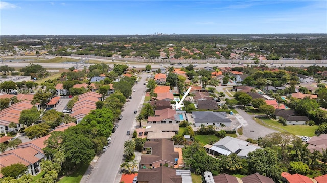 aerial view featuring a residential view