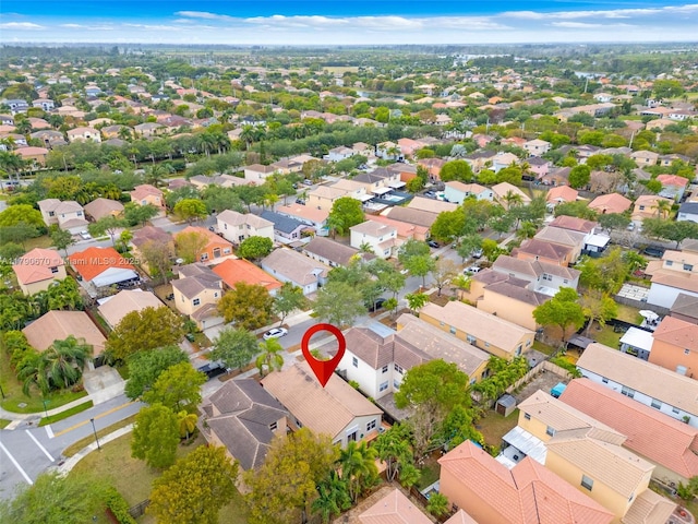 bird's eye view with a residential view