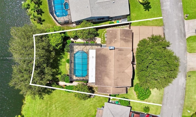 14950 Featherstone Way, Davie, FL 33331 - view of property location with a large body of water, a pool area, and property boundaries highlighted