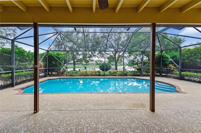 14950 Featherstone Way, Davie, FL 33331 - outdoor pool with a patio area and glass enclosure