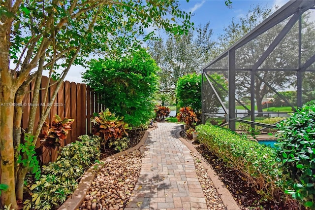 view of yard with fence