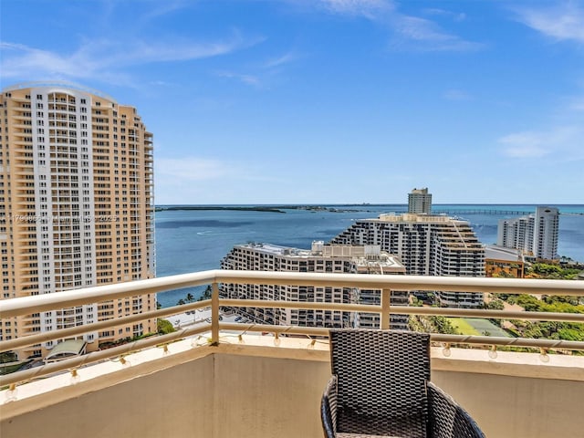 888 Brickell Key Dr Unit 2709, Miami, FL 33131 - balcony featuring a view of city and a water view