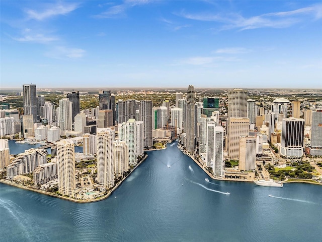 888 Brickell Key Dr Unit 2709, Miami, FL 33131 - birds eye view of property featuring a view of city and a water view