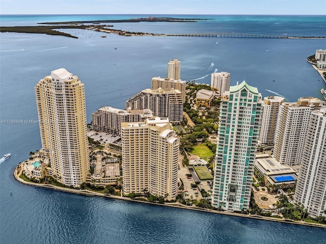 888 Brickell Key Dr Unit 2709, Miami, FL 33131 - aerial view with a view of city and a water view