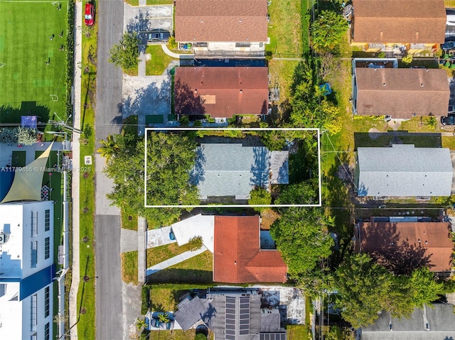 drone / aerial view with a residential view