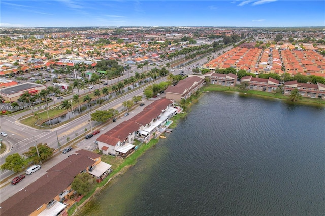 aerial view of a nearby body of water