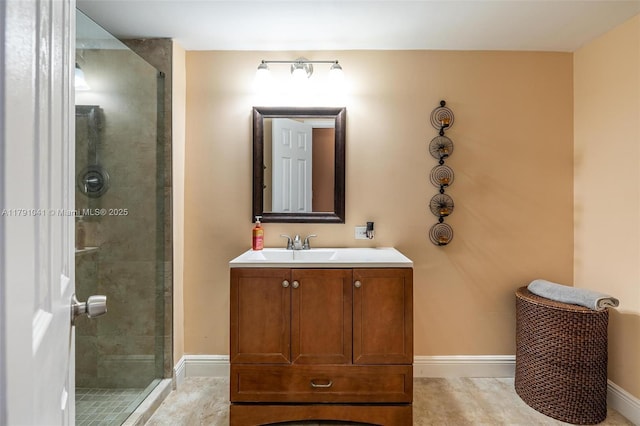 800 NE 195th St Unit 518, Miami, FL 33179 - bathroom featuring vanity, baseboards, and tiled shower