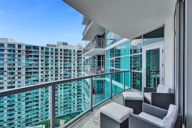balcony with a view of city