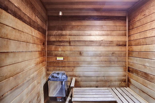 view of sauna