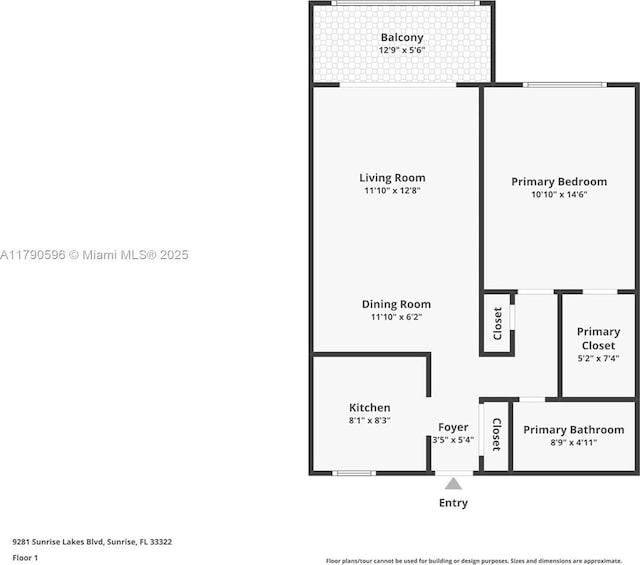 9281 Sunrise Lakes Blvd Unit 306, Sunrise, FL 33322 - room layout