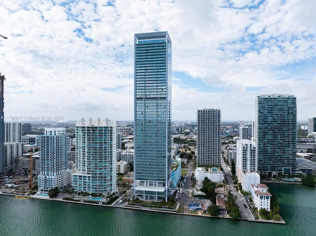 view of city with a water view