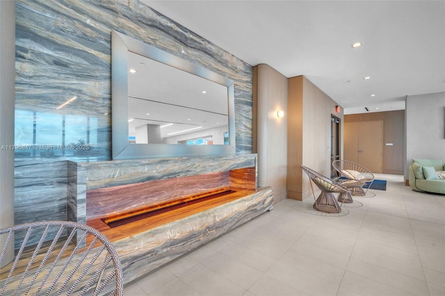 700 NE 26th Ter Unit Th-403, Miami, FL 33137 - hallway featuring wallpapered walls and recessed lighting