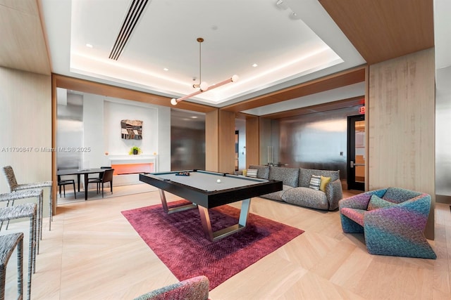 700 NE 26th Ter Unit Th-403, Miami, FL 33137 - game room featuring a raised ceiling and billiards