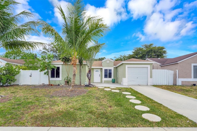 18982 Cloud Lake Cir, Boca Raton, FL 33496 - single story home with a gate, a garage, fence, concrete driveway, and stucco siding