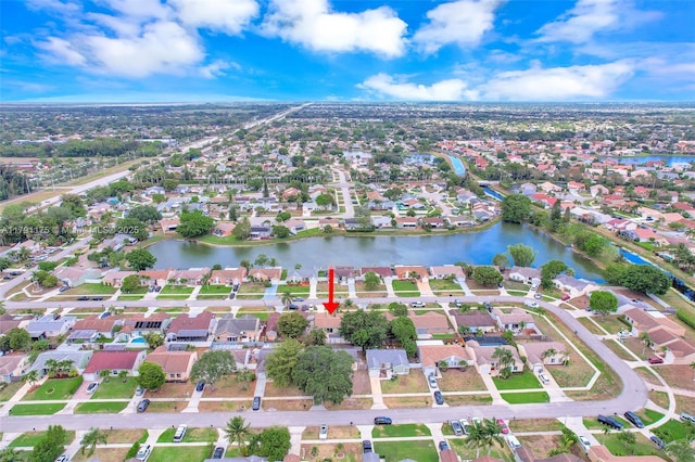 18982 Cloud Lake Cir, Boca Raton, FL 33496 - bird's eye view with a water view and a residential view