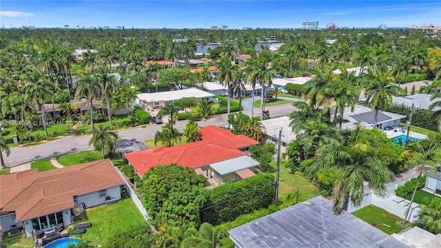 drone / aerial view with a residential view