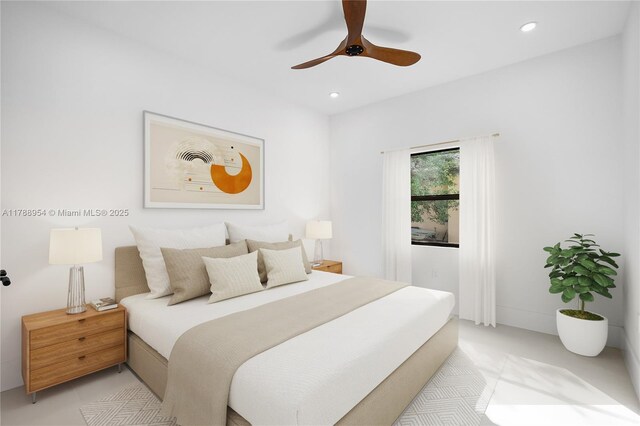 499 SW Squire Johns Ln, Palm City, FL 34990 - bedroom featuring recessed lighting and a ceiling fan