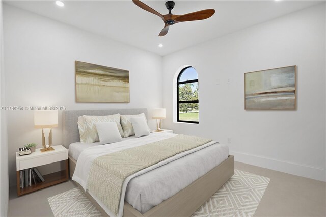 499 SW Squire Johns Ln, Palm City, FL 34990 - bedroom with recessed lighting and a ceiling fan