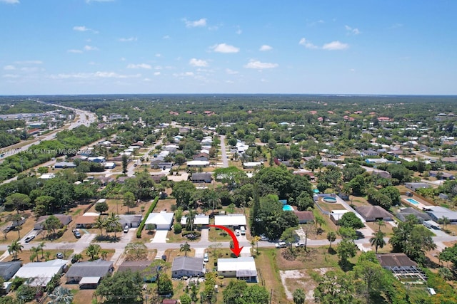 aerial view featuring a residential view