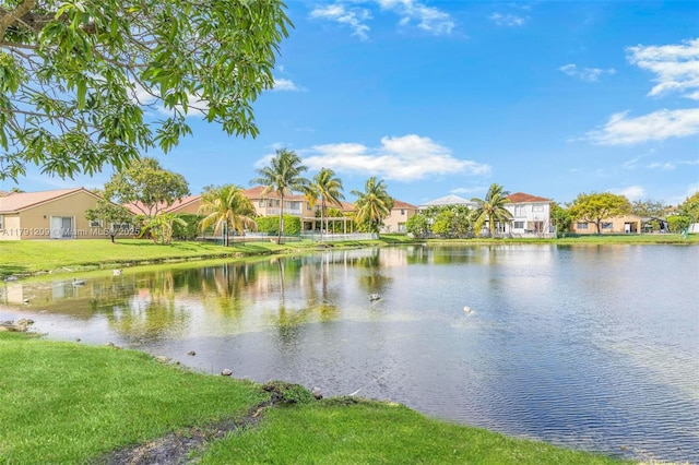 property view of water with a residential view