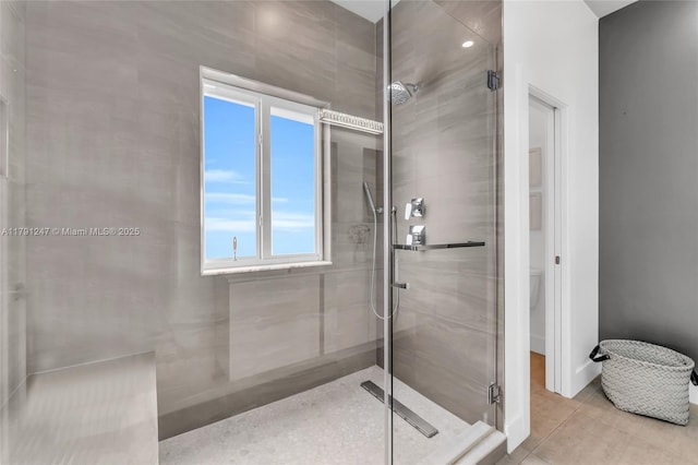 16 N Channel Dr, Key Largo, FL 33037 - bathroom with a shower stall and tile patterned floors