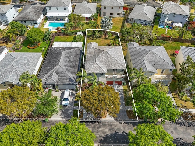 bird's eye view featuring a residential view